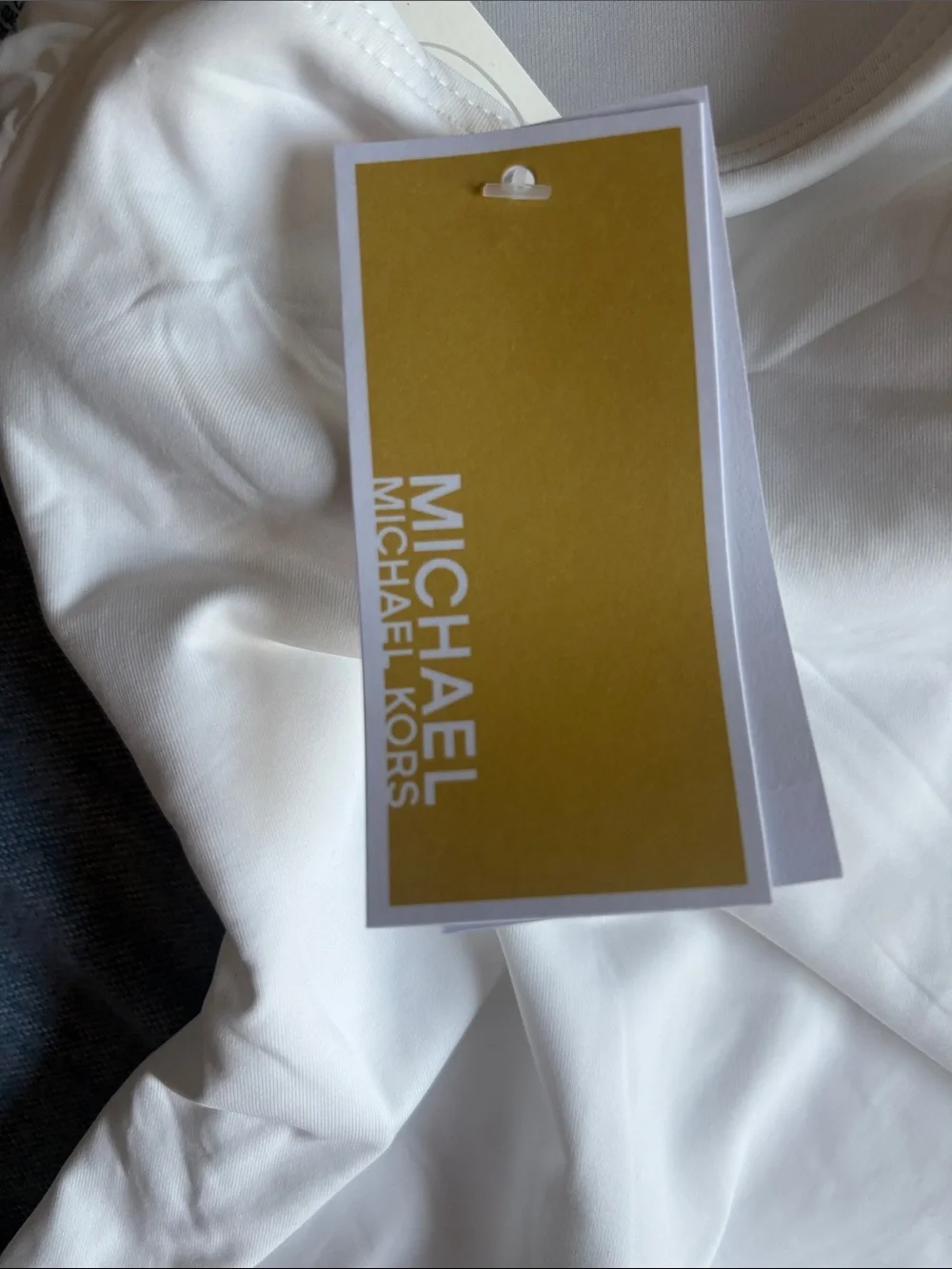 michael michael kors white one shoulder one piece swimsuit size 10 nwt